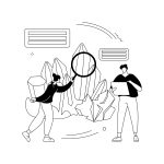 Mineralogy abstract concept vector illustration. Rocks and minerals, applied geology, mineralogy degree, petrology research, fossils microscopic study, soil composition abstract metaphor.